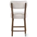 Wes Walnut Upholstery Counter Height Stool Set Of 2