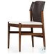 Lulu Espresso Leather Blend And Cardiff Cream Performance Fabric Dining Chair Set of 2