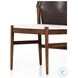 Lulu Espresso Leather Blend And Cardiff Cream Performance Fabric Dining Chair Set of 2