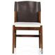 Lulu Espresso Leather Blend And Cardiff Cream Performance Fabric Dining Chair Set of 2