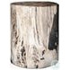 Kos Light Petrified Wood Round End Table