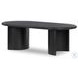 Paden Aged Black Acacia 51" Oval Coffee Table