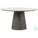 Skye Weathered Dark Oak And White Marble Round Dining Table