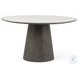 Skye Weathered Dark Oak And White Marble Round Dining Table