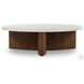 Toli Italian White Marble Round Coffee Table