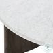 Toli Italian White Marble and Smoked Black Veneer Round Coffee Table