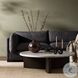 Toli Italian White Marble and Smoked Black Veneer Round Coffee Table