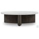 Toli Italian White Marble and Smoked Black Veneer Round Coffee Table