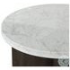 Toli Italian White Marble and Smoked Black Veneer Round End Table