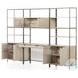 Trey Dove Poplar Modular Wall Desk With 2 Bookcases