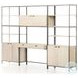 Trey Dove Poplar Modular Wall Desk With 2 Bookcases