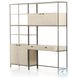 Trey Dove Poplar Modular Wall Desk With 1 Bookcase