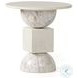 Neda Polished White Marble End Table