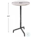 Hanorin White And Aged Black Marble Drink Table