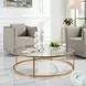 Radius Antique Gold Glass Top Cocktail Table