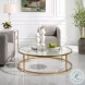 Radius Antique Gold Glass Top Cocktail Table