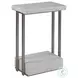 Signature Designs Polished Bianco Laguna Marble And Silver Leaf Kenzo Rectangular Spot Table