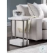 Signature Designs Polished Bianco Laguna Marble And Silver Leaf Kenzo Rectangular Spot Table
