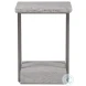 Signature Designs Polished Bianco Laguna Marble And Silver Leaf Kenzo Rectangular Spot Table