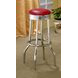 Theodore Red And Chrome Upholstered Top Bar Stool Set of 2
