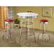 Theodore Red And Chrome Upholstered Top Bar Stool Set of 2