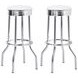Theodore White And Chrome Upholstered Top Bar Stool Set of 2