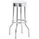 Theodore White And Chrome Upholstered Top Bar Stool Set of 2