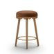 Oodle Light Walnut Performance Vegan Mohair Upholstered Counter Height Stool