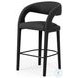 Hawkins FIQA Boucle Charcoal Performance Fabric Bar Stool