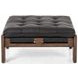 Halston Heirloom Black Leather Ottoman