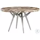 Signature Designs Fossilized Shell And Silver Caldera Round Dining Table