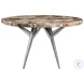 Signature Designs Fossilized Shell And Silver Caldera Round Dining Table
