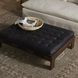 Halston Heirloom Black Leather Cocktail Ottoman
