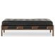 Halston Heirloom Black Leather Cocktail Ottoman