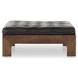 Halston Heirloom Black Leather Cocktail Ottoman
