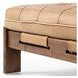 Halston Palermo Drift Leather Cocktail Ottoman