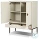 Cressida Ivory Painted Linen 2 Door Bar Cabinet