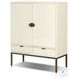 Cressida Ivory Painted Linen 2 Door Bar Cabinet
