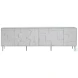 Signature Designs Soft Matte White Bardo Long Media Console