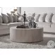 Cassio White Travertine Round Cocktail Table