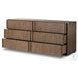 Leo Rustic Grey 6 Drawer Dresser