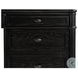 Toulouse Distressed Black 7 Drawer Executive Desk