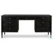 Toulouse Distressed Black 7 Drawer Executive Desk