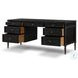 Toulouse Distressed Black 7 Drawer Executive Desk