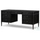 Toulouse Distressed Black 7 Drawer Executive Desk
