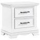 York White 2 Drawer Nightstand