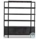 Reza Worn Black Parawood Wide Bookcase