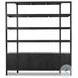 Reza Worn Black Parawood Wide Bookcase