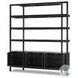 Reza Worn Black Parawood Wide Bookcase