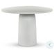 Basil Matte White Cast Aluminum Outdoor 42" Round Dining Table